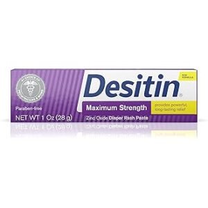 Desitin Maximum Strength Baby Diaper Rash Cream with 40% Zinc Oxide, Travel Size, 1 oz