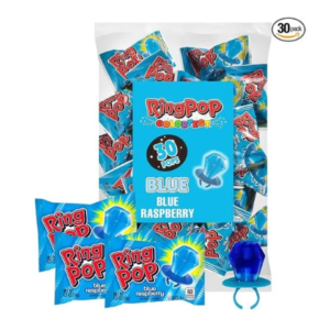 Ring Pop Blue Raspberry Halloween Lollipop, 30 Count, Bulk Party Favors