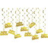 Maicaiffe Happy Birthday Hanging Swirl Decorations - Glitter 13 Pcs Birthday Party Supplies